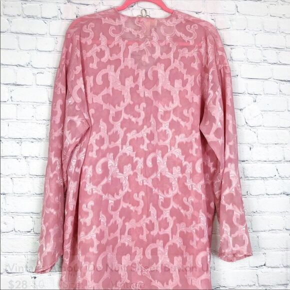 Vintage Sheer Floral Button Up Blouse - Picture 7 of 8